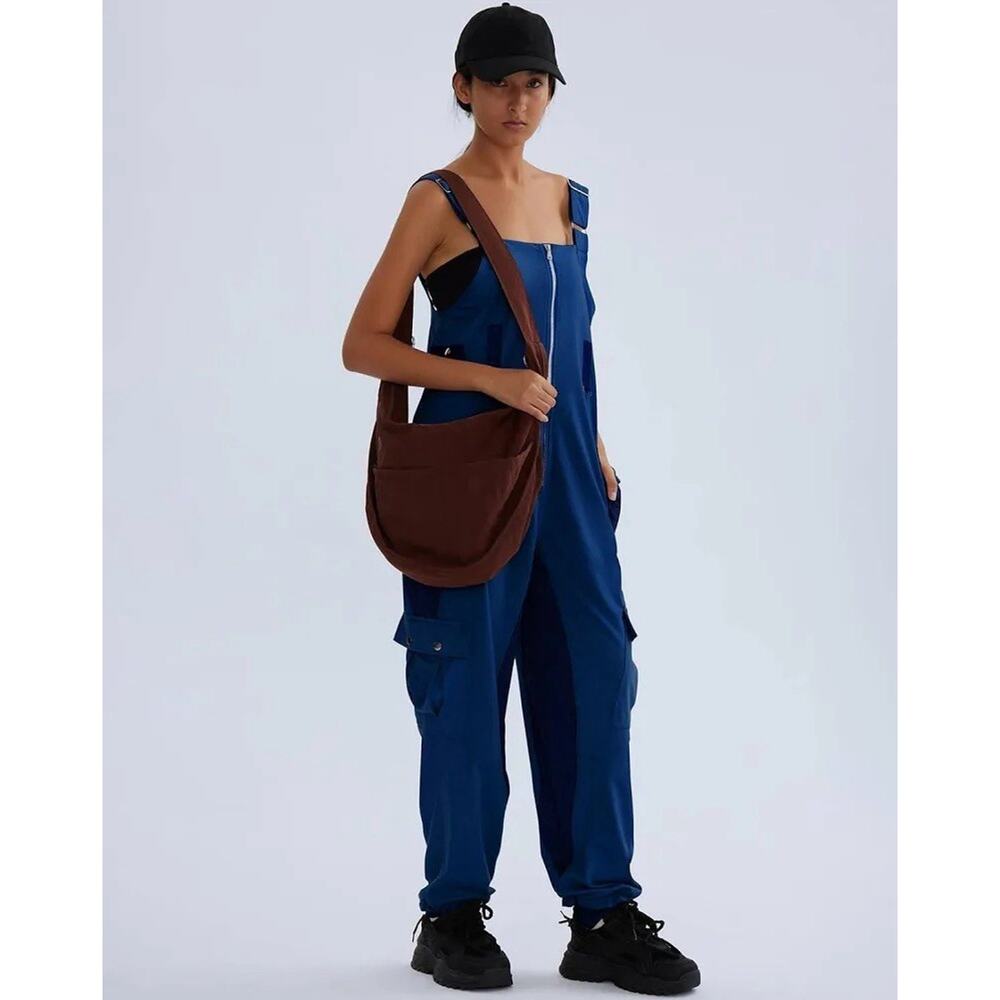 CHERFLY Jumpsuit for Women Casual Baggy Overalls Adjustable Straps